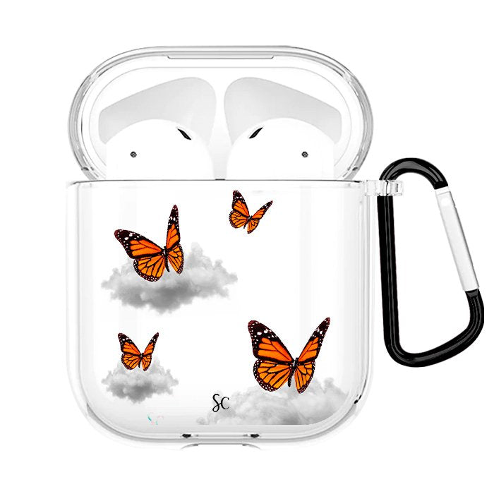 Case Audífonos Transparente Mariposas