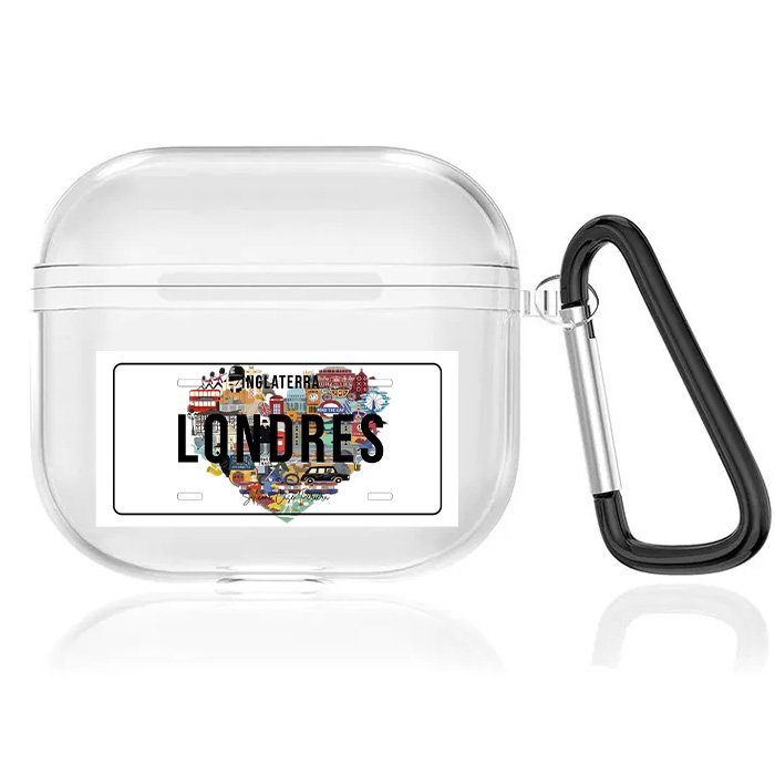 Case Airpods Transparente Placa Londres