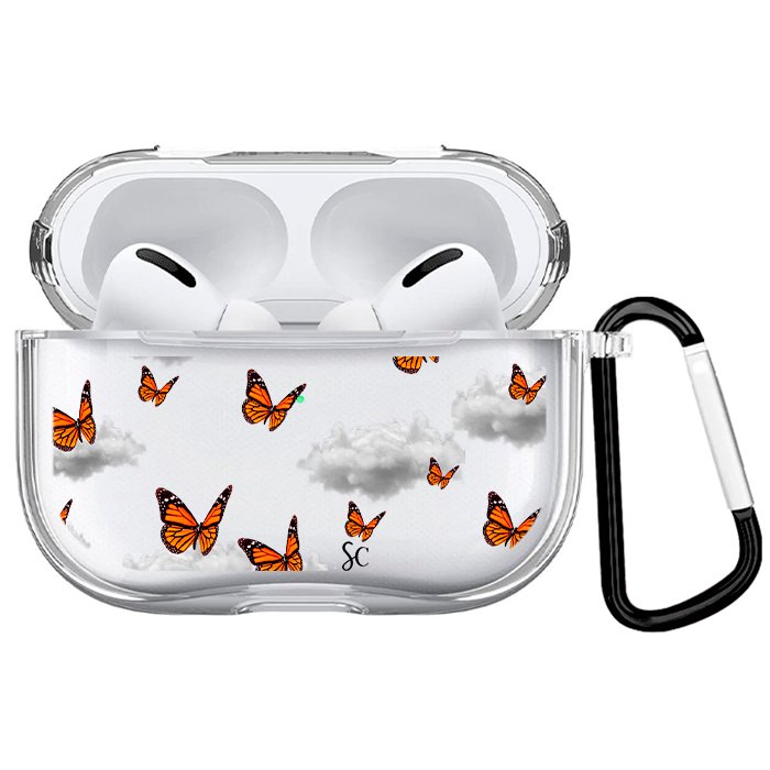 Case Audífonos Transparente Mariposas