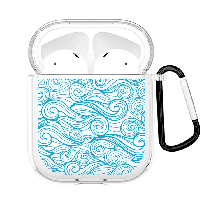 Case Audífonos Transparente Olas