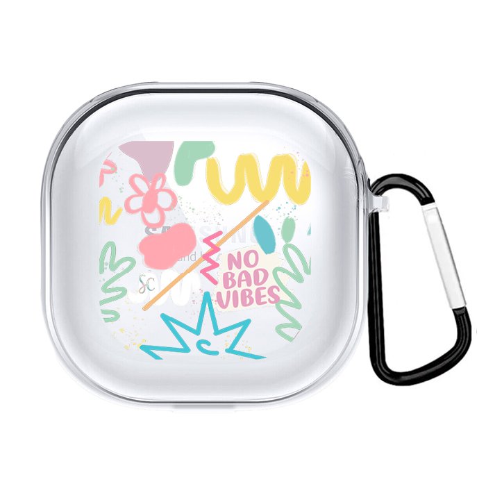 Case Audífonos Transparente No Bad Vibes