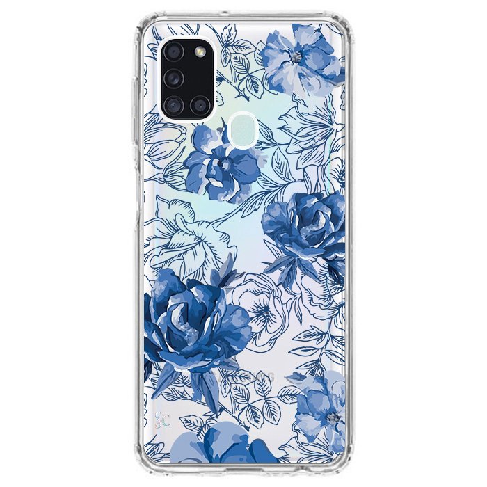 Case Celular Flores Azules - Samsung