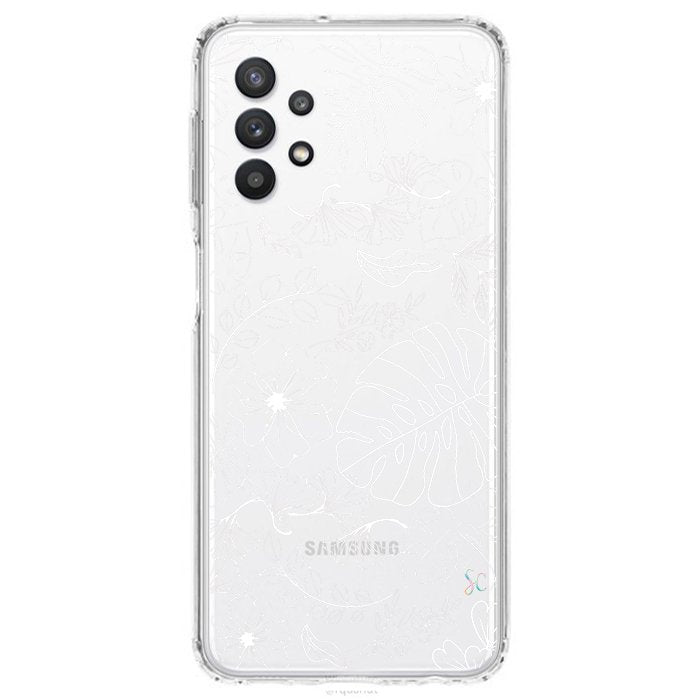 E. Case flores blancas - Samsung
