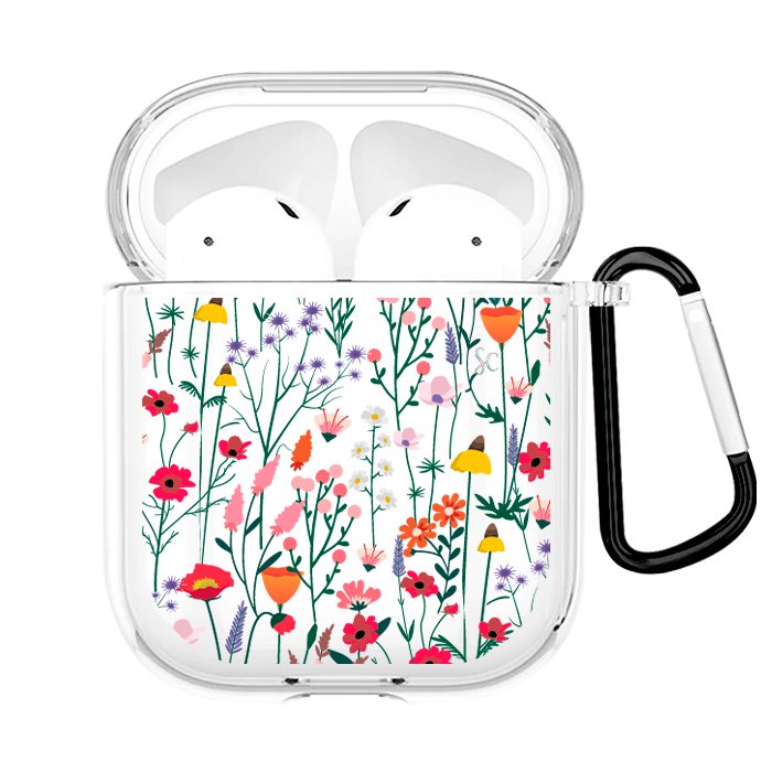 Case Audífonos Transparente Flores 2