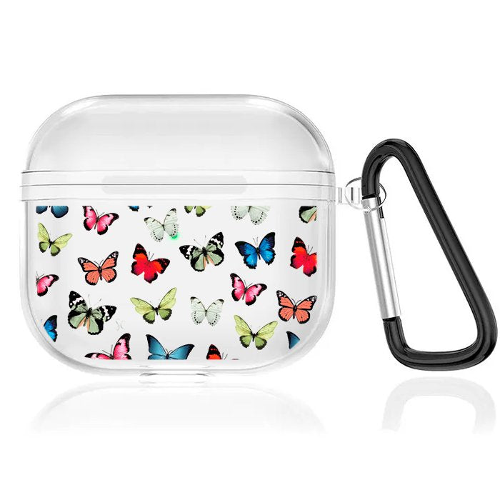Case Audífonos Transparente Mariposas 2