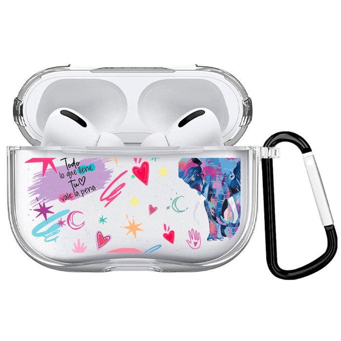 Case Audífonos Transparente Elefante