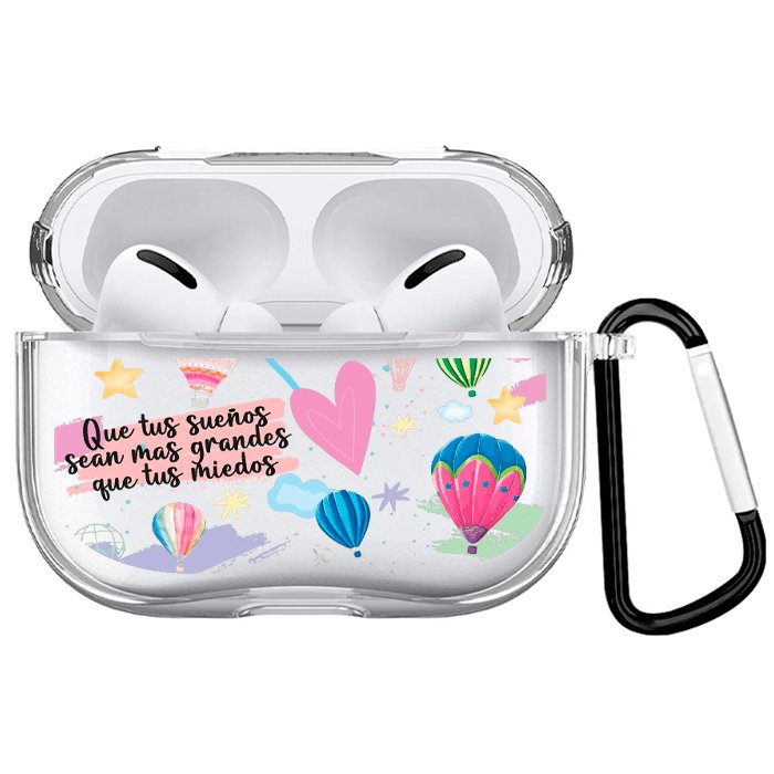 Case Audífonos Transparente Globos