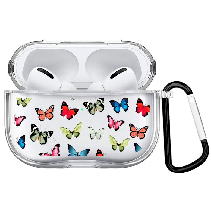 Case Audífonos Transparente Mariposas 2