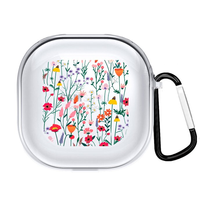 Case Audífonos Transparente Flores 2