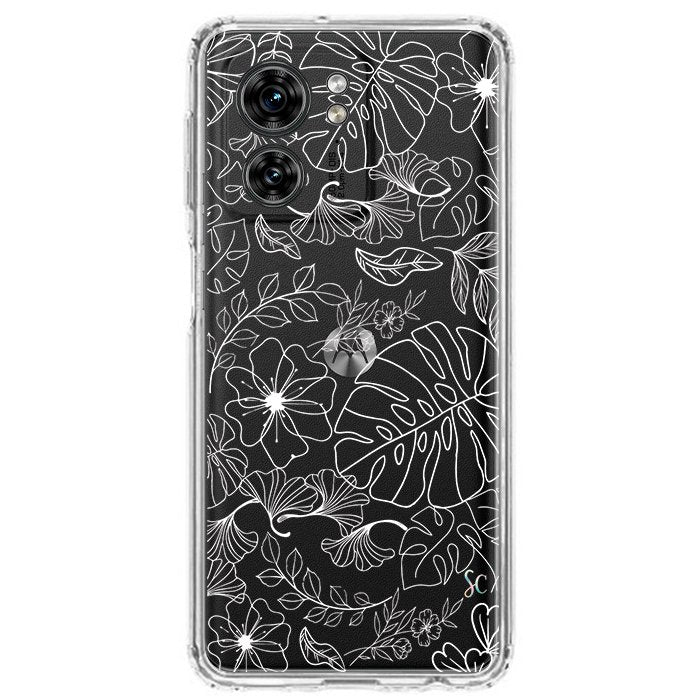 E. Case flores blancas - Motorola