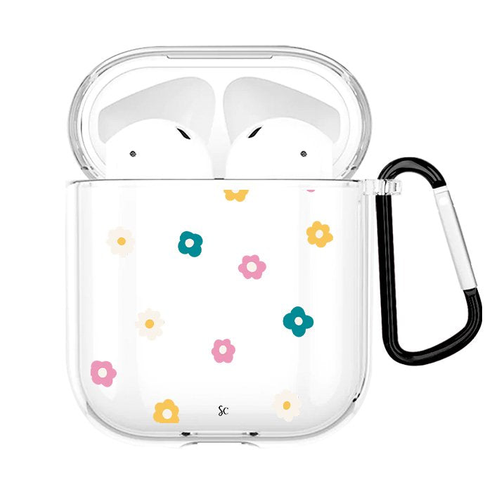 Case Audífonos Transparente Flores