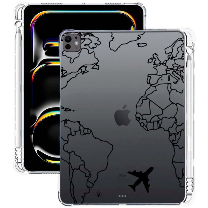 E. Case iPad Mapa Mundi Negro