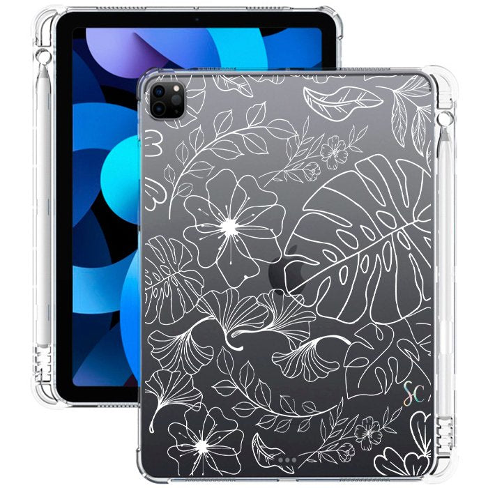 E. Case iPad Flores Blancas