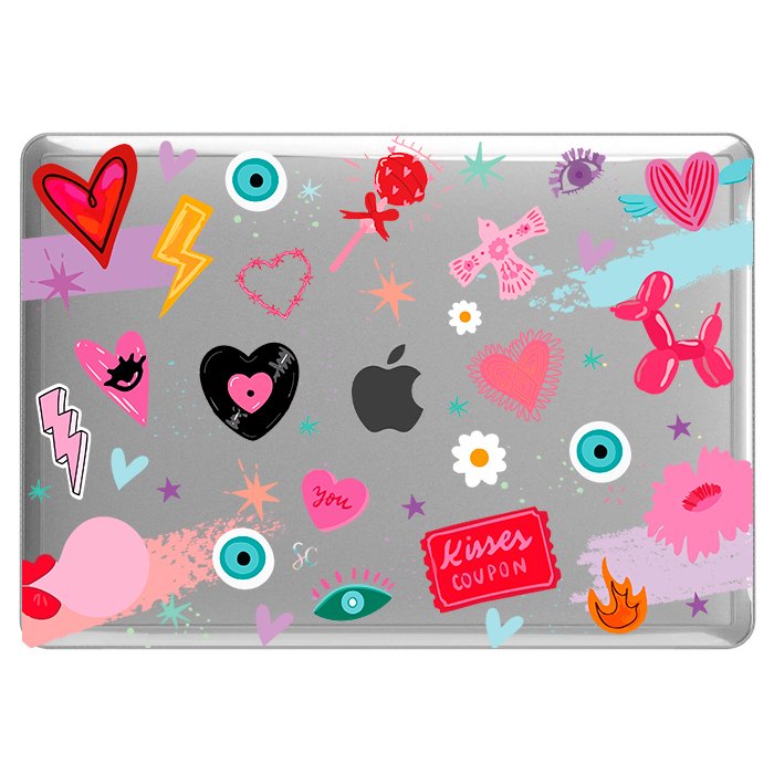 Case Macbook Transparente Kisses
