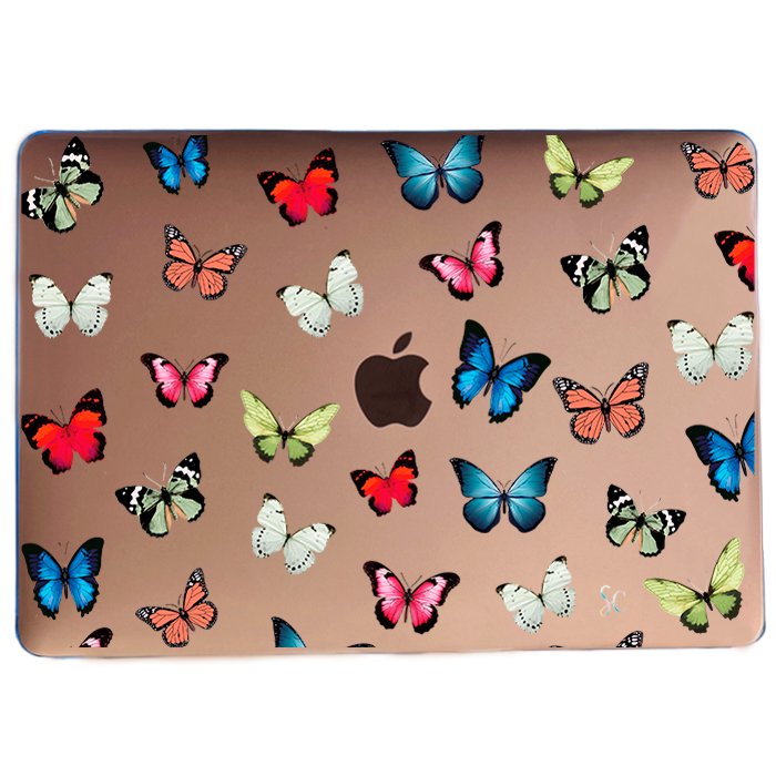 Case Macbook Transparente Mariposas 2