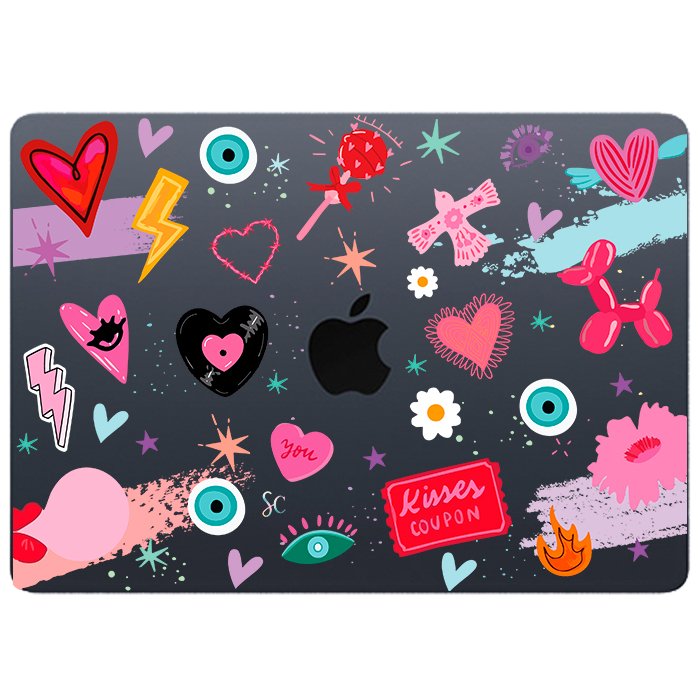 Case Macbook Transparente Kisses