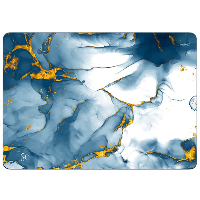 Case Macbook Transparente Marmol Azul