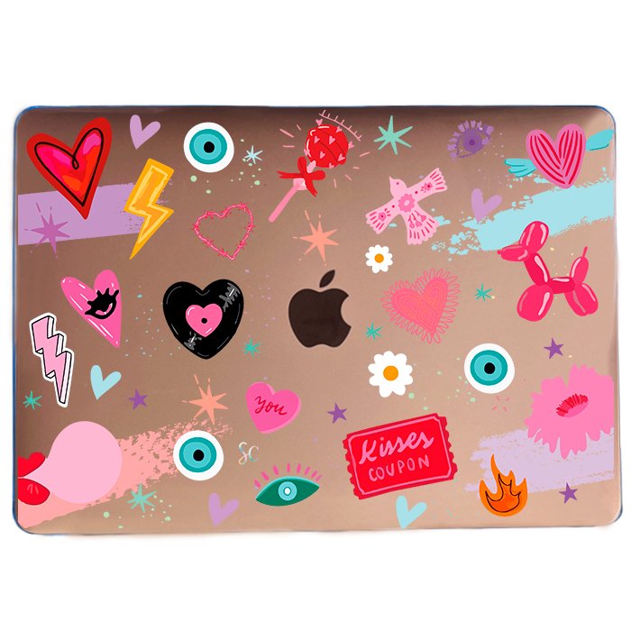 Case Macbook Transparente Kisses
