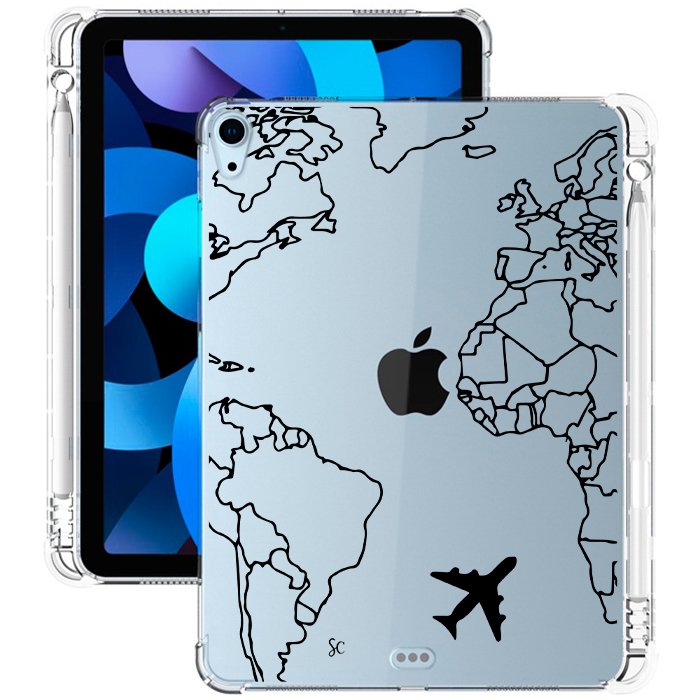 E. Case iPad Mapa Mundi Negro