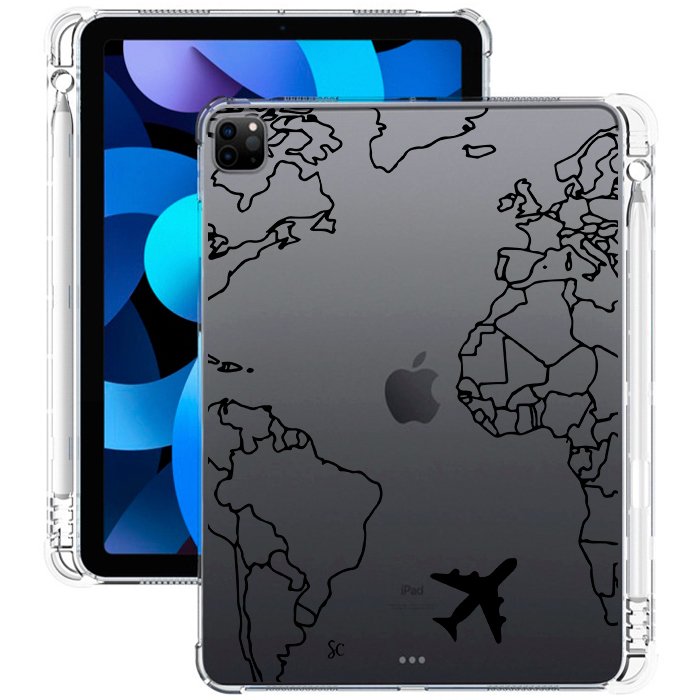 E. Case iPad Mapa Mundi Negro