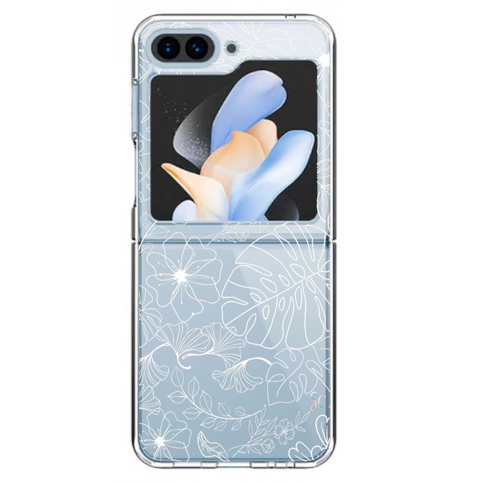 E. Case flores blancas - Samsung