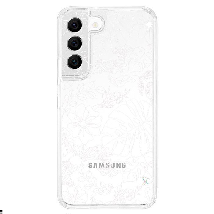 E. Case flores blancas - Samsung
