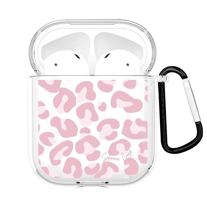Case Audífonos Transparente Print Rosado