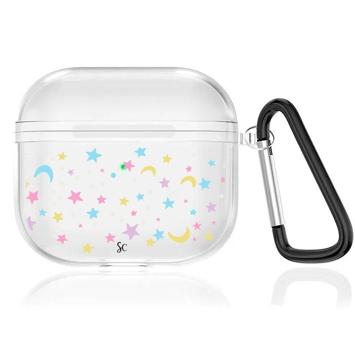 Case Audífonos Transparente Estrellas