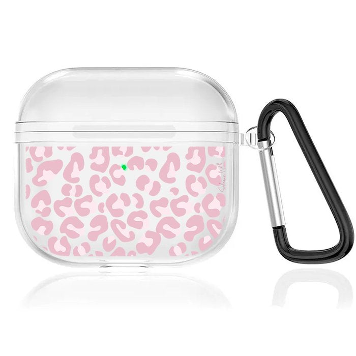Case Audífonos Transparente Print Rosado