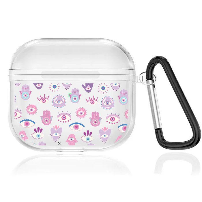 Case Audífonos Transparente Hamsa