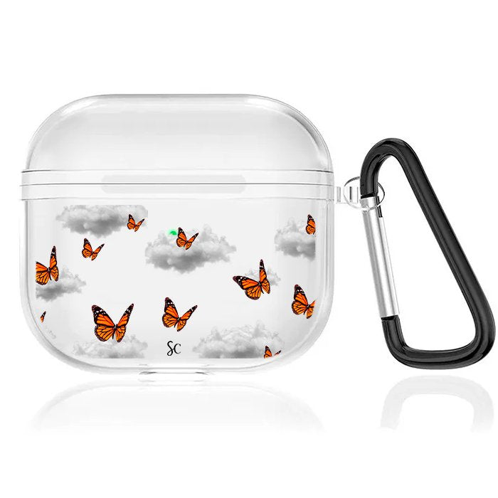 Case Audífonos Transparente Mariposas