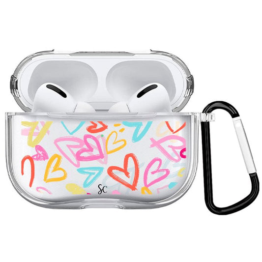 Case Audífonos Transparente Heart