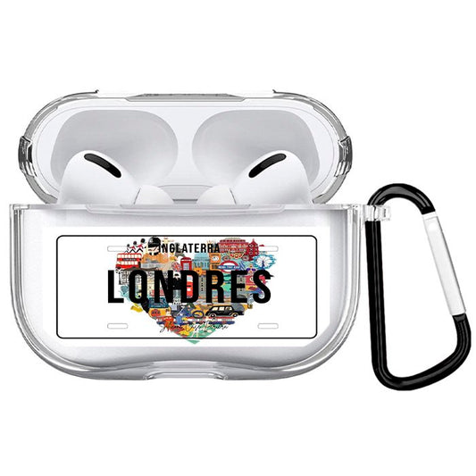 Case Airpods Transparente Placa Londres