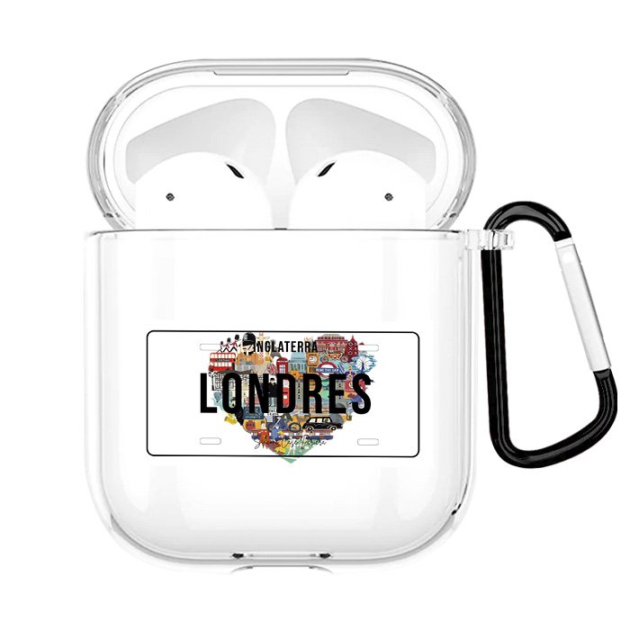 Case Airpods Transparente Placa Londres