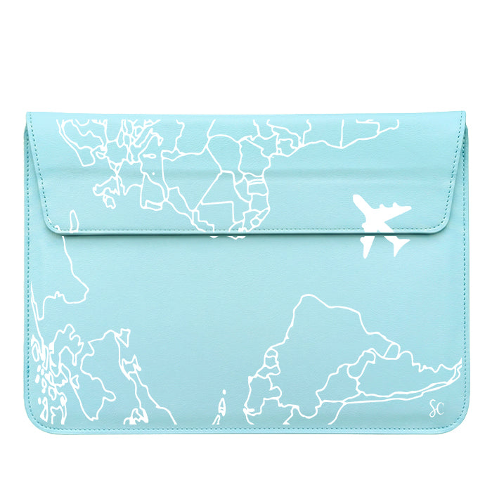 Funda Computador Mapa Mundi Blanco