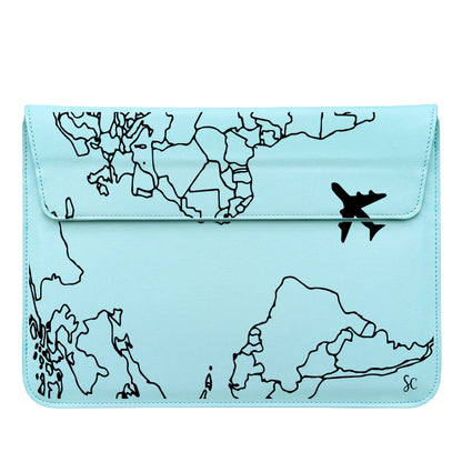 Funda Computador Mapa Mundi Negro
