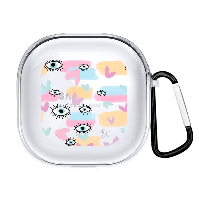 Case Audífonos Transparente Heart Eyes
