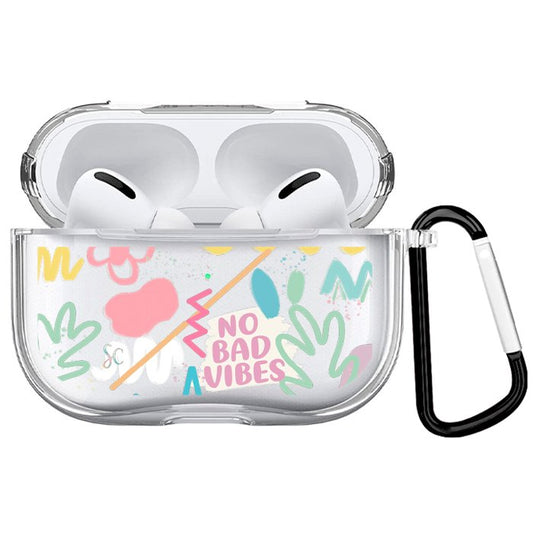 Case Audífonos Transparente No Bad Vibes