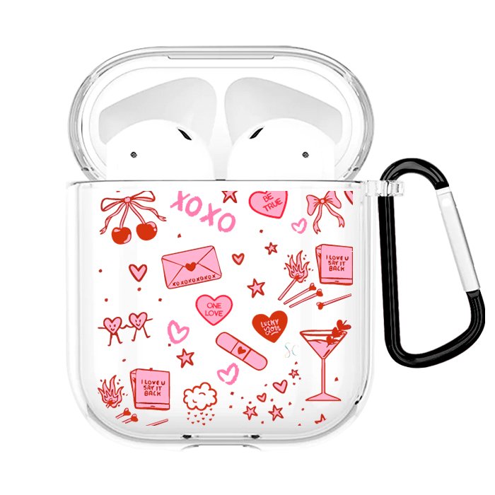 Case Audífonos Transparente Cherry