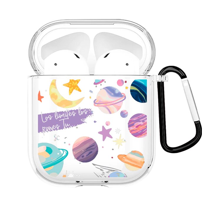 Case Audífonos Transparente Planetas