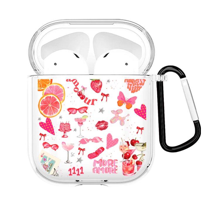 Case Audífonos Transparente Amor
