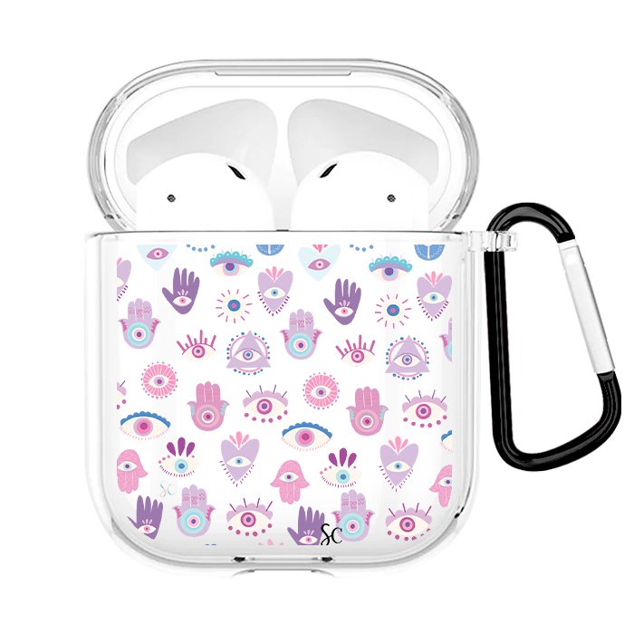 Case Audífonos Transparente Hamsa