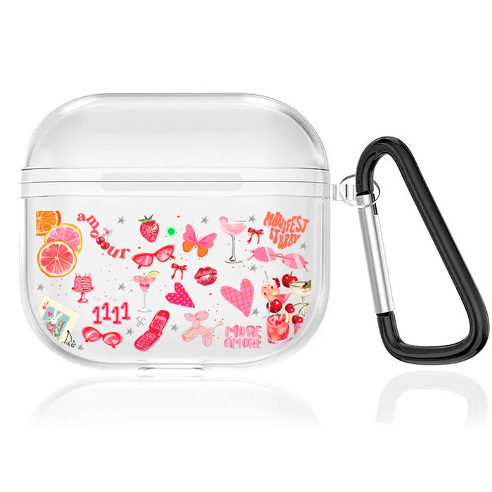 Case Audífonos Transparente Amor
