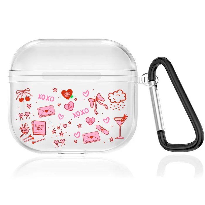 Case Audífonos Transparente Cherry