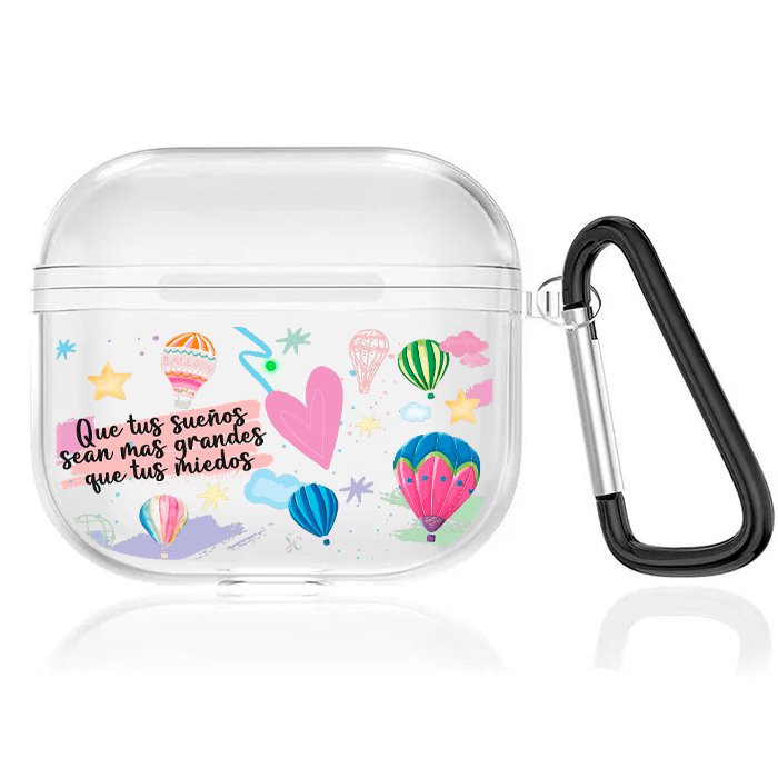 Case Audífonos Transparente Globos