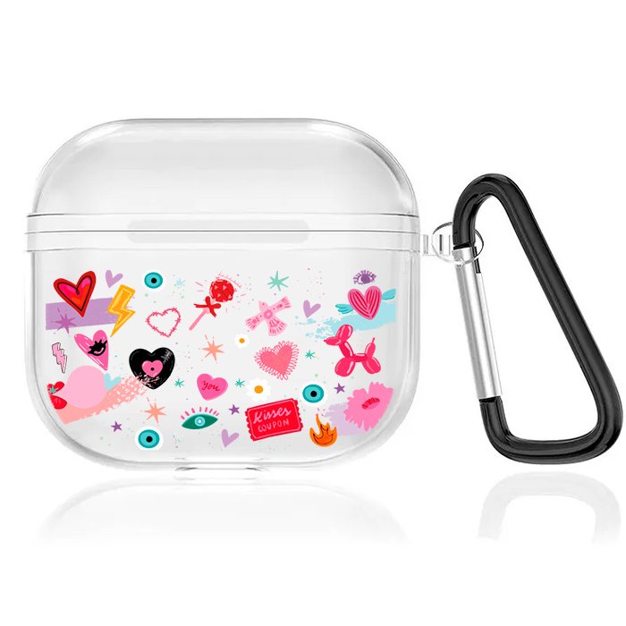 Case Audífonos Transparente Kisses