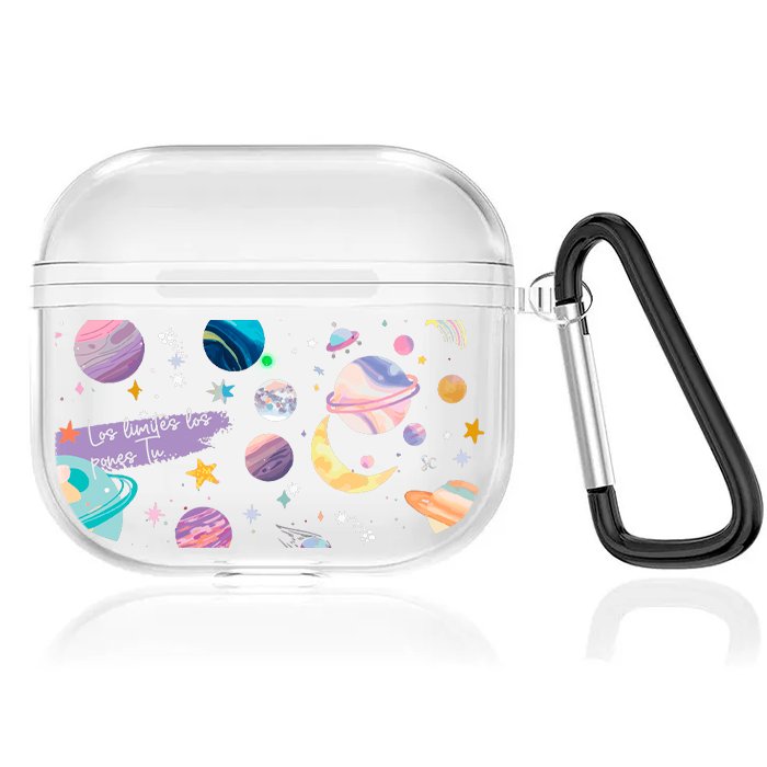 Case Audífonos Transparente Planetas