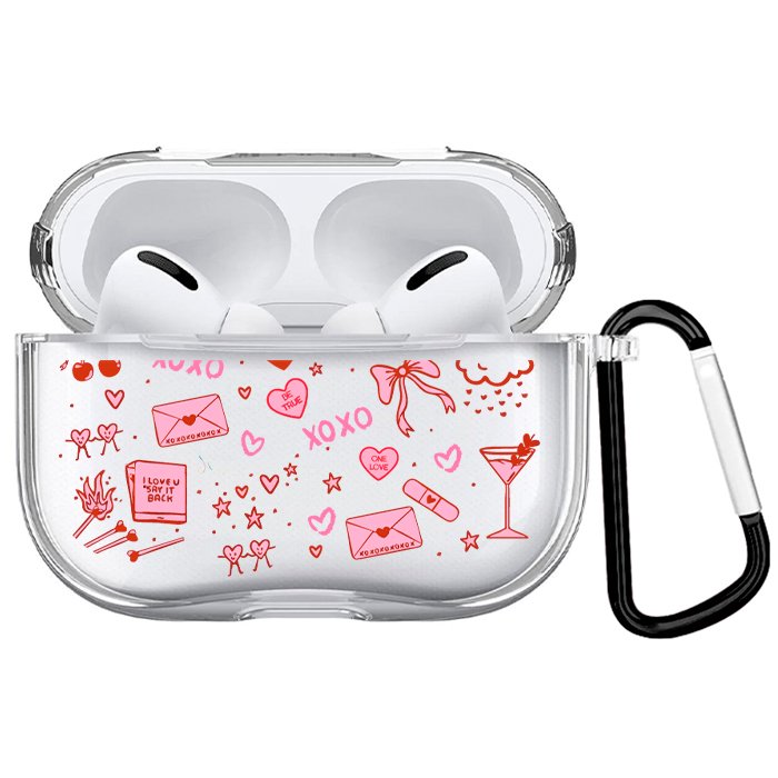 Case Audífonos Transparente Cherry