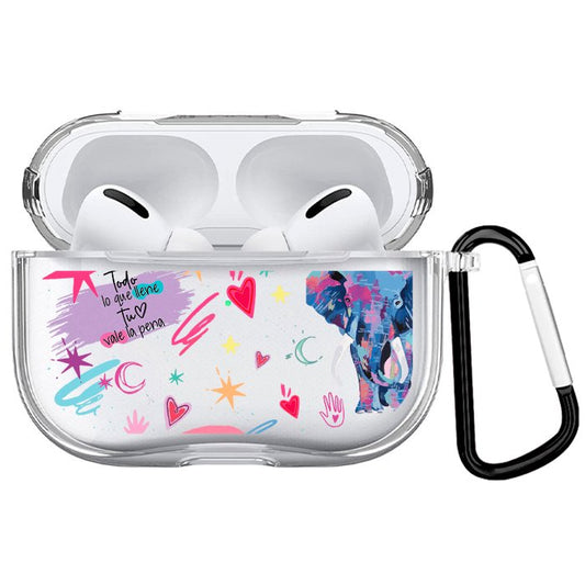Case Audífonos Transparente Elefante