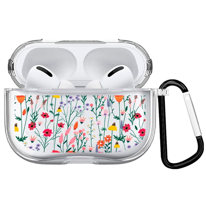 Case Audífonos Transparente Flores 2